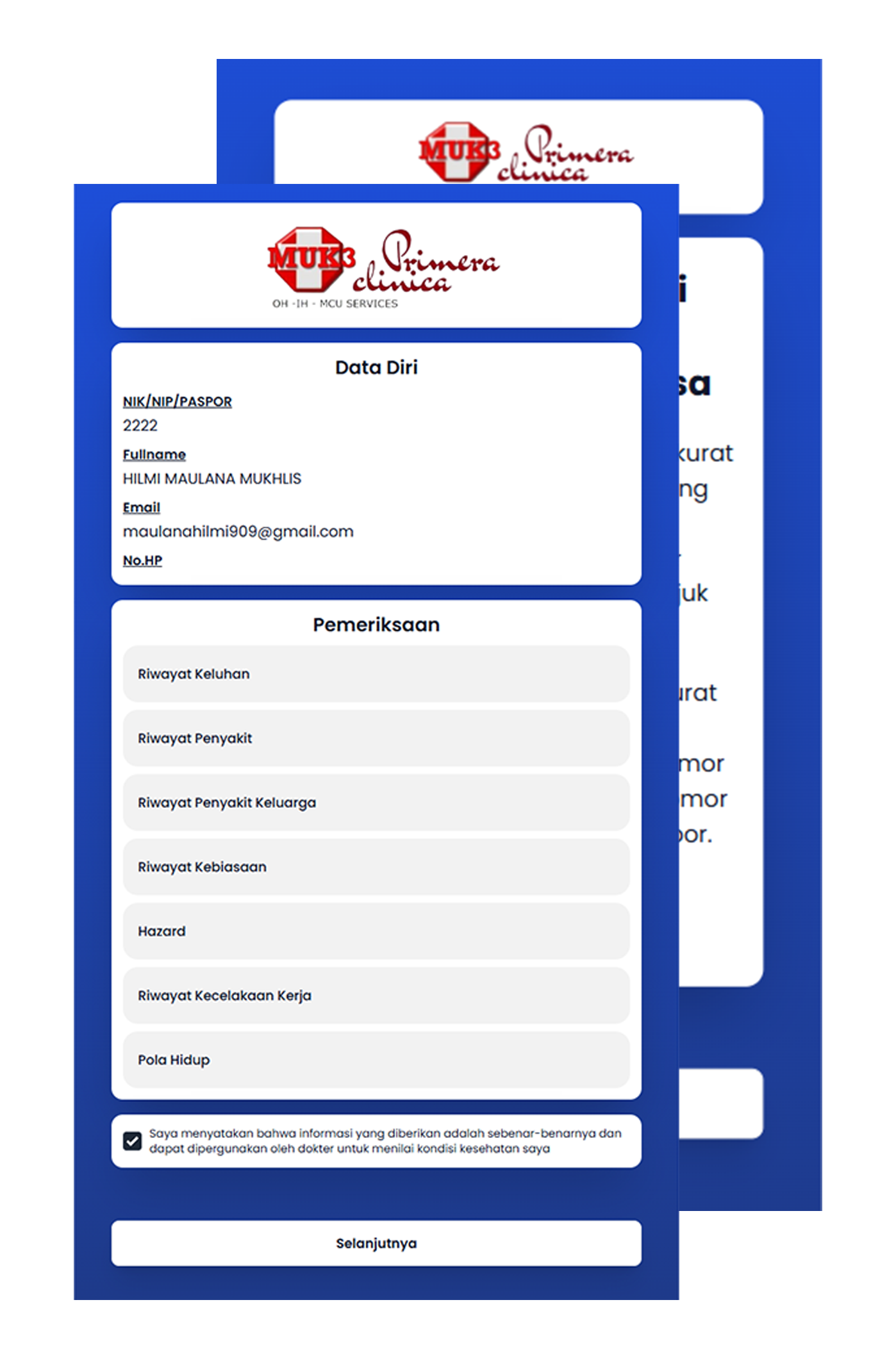 Primedica Anamnesa Form